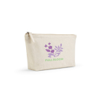 Trousse de toilette en coton recyclé avec grand compartiment 320 g/m² couleur naturel