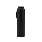 Thermos en acier inoxydable recyclé à mousqueton 1 L couleur noir