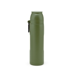 Thermos en acier inoxydable recyclé à mousqueton 1 L couleur vert militaire