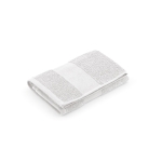 Serviette de bain d'entreprise 50x100 cm en coton recyclé 370 g/m² couleur blanc