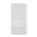 Serviette de douche 30x50 cm en coton recyclé gaufré 500 g/m² couleur blanc deuxième vue