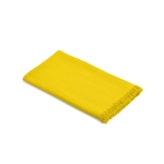 Serviette de plage 80x180 cm en coton recyclé et à franges 250 g/m² couleur jaune foncé