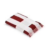 Serviette de plage à rayures verticales 80x180cm coton recyclé 450g/m² couleur rouge