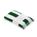 Serviette de plage à rayures verticales 80x180cm coton recyclé 450g/m² couleur vert