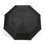 Parapluie pliable automatique en plastique recyclé anti-tempête ø119 couleur noir vue frontale
