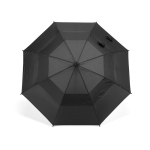 Parapluie tempête en plastique recyclé avec poignée droite ø100 couleur noir vue frontale