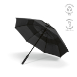 Parapluie tempête en plastique recyclé avec poignée droite ø100 couleur noir