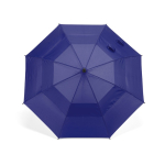 Parapluie tempête en plastique recyclé avec poignée droite ø100 couleur bleu vue frontale