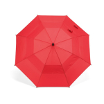 Parapluie tempête en plastique recyclé avec poignée droite ø100 couleur rouge vue frontale