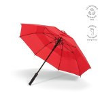 Parapluie tempête en plastique recyclé avec poignée droite ø100 couleur rouge