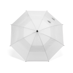 Parapluie tempête en plastique recyclé avec poignée droite ø100 couleur blanc vue frontale