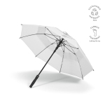 Parapluie tempête en plastique recyclé avec poignée droite ø100 couleur blanc