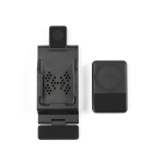 Chargeur sans fil 3 en 1 avec batterie MagSafe 5.000 mAh couleur noir deuxième vue frontale