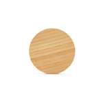Chargeur sans fil rond en bambou avec puissance de charge de 15W couleur naturel deuxième vue