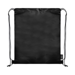 Sac cordon de RPET aux couleurs vives avec cordes assorties couleur noir première vue