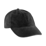 Casquette en coton à 100% avec effet lavé 260 g/m2 couleur noir première vue