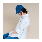 Casquette en coton à 100% avec effet lavé 260 g/m2 couleur bleu marine quatrième vue