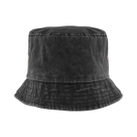 Bob personnalisable en coton avec effet lavé 260 g/m2 couleur noir première vue