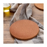 Porte-serviettes circulaire en liège pour personnalisation couleur beige première vue