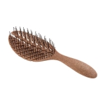 Brosse en fibre de coco et polypropylène avec joli design couleur marron troisième vue
