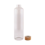 Gourde en borosilicate avec bouchon en bambou de 1L couleur marron première vue