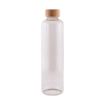 Gourde en borosilicate avec bouchon en bambou de 1L couleur marron deuxième vue