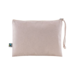Trousse de toilette naturelle en 100% coton recyclé à cordon assorti