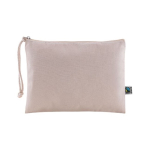 Trousse de toilette naturelle en 100% coton recyclé à cordon assorti couleur naturel quatrième vue