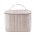 Trousse en coton recyclé et polyester avec fermeture dorée couleur naturel première vue
