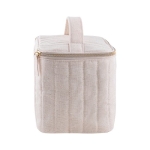 Trousse en coton recyclé et polyester avec fermeture dorée couleur naturel troisième vue