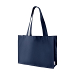 Sac cabas en coton recyclé avec poignées longues 300 g/m2 couleur bleu marine première vue