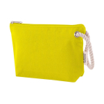 Trousse en coton recyclé avec épaisse poignée 300 g/m2 couleur jaune deuxième vue