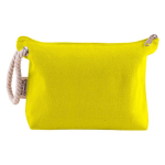 Trousse en coton recyclé avec épaisse poignée 300 g/m2 couleur jaune troisième vue