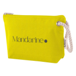 Trousse en coton recyclé avec épaisse poignée 300 g/m2 couleur jaune quatrième vue