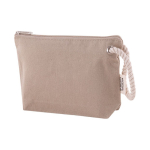 Trousse en coton recyclé avec épaisse poignée 300 g/m2 couleur beige deuxième vue