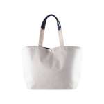 Sac en coton recyclé avec fermeture à pression 280 g/m2 couleur bleu marine première vue