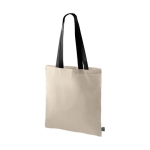 Sac en coton Fairtrade avec poignées longues noires 140 g/m2 couleur noir deuxième vue