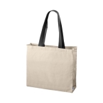 Sac en coton Fairtrade avec poignées longues noires 280 g/m2 couleur noir deuxième vue