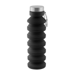 Gourde en silicone avec corps pliable et bouchon métal 500ml couleur noir première vue