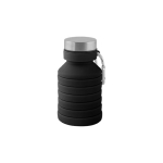 Gourde en silicone avec corps pliable et bouchon métal 500ml couleur noir deuxième vue