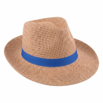 Chapeau en papier couleur naturelle avec bande personnalisable couleur marron cinquième vue