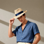 Chapeau en papier couleur naturelle avec bande personnalisable