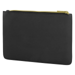 Trousse en cuir synthétique, couleurs classiques avec tirette dorée couleur noir