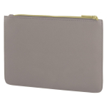 Trousse en cuir synthétique, couleurs classiques avec tirette dorée couleur gris
