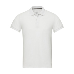 Polo unisexe en coton et polyester recyclé 200 g/m² Elevate NXT couleur blanc deuxième vue frontale
