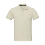 Polo unisexe en coton et polyester recyclé 200 g/m² Elevate NXT couleur ivoire deuxième vue frontale