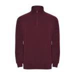 Sweat-shirt en coton et polyester avec fermeture éclair 280 g/m² Roly couleur bordeaux