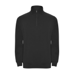 Sweat-shirt en coton et polyester avec fermeture éclair 280 g/m² Roly couleur noir