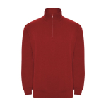 Sweat-shirt en coton et polyester avec fermeture éclair 280 g/m² Roly couleur rouge