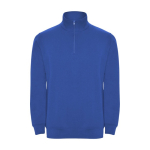 Sweat-shirt en coton et polyester avec fermeture éclair 280 g/m² Roly couleur bleu roi